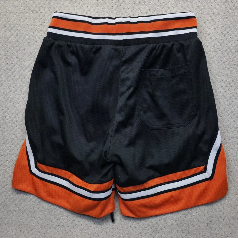 Rawgear‎ Athletic Basketball Shorts Mens Medium Black Orange Stitched Logo Gym